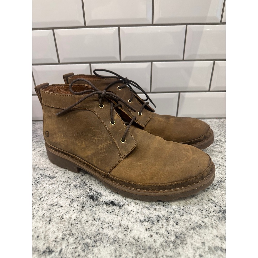 Born Chukka Boots Distressed Leather Ankle Lace‎ Up Casual Brown Mens 12M